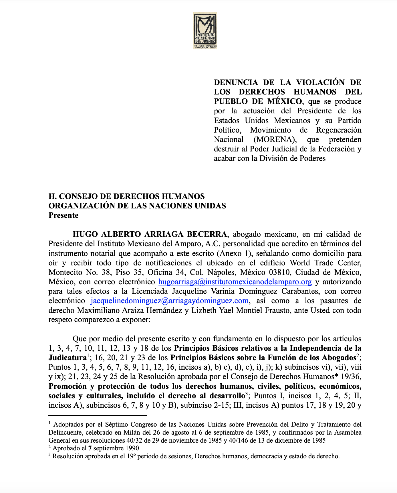 Portada del documento